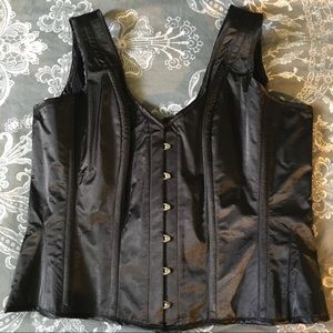 Black Satin Overbust Gothic Corset Size 40